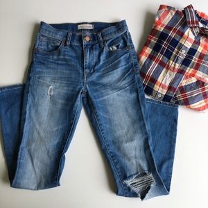 MADEWELL  Distressed Jeans 9” High Riser Skinny Jeans NWOT.